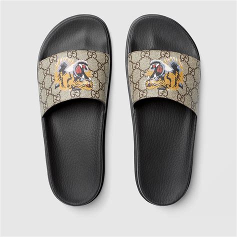 gucci tiger sliders|gucci tiger slides men's.